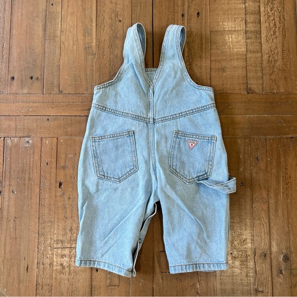 Vintage USA 80s 90s Guess Overalls Baby Infant 9 Months Denim Jean Distressed - Picture 4 of 7